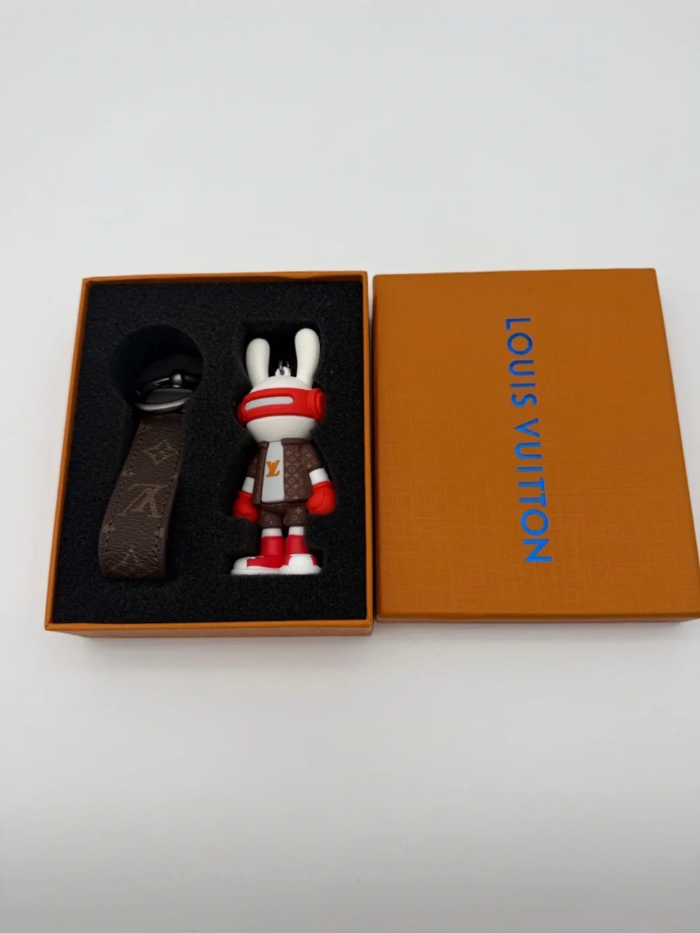 Louis Vuitton Monogram Bunny Keychain in Brown, White and Red